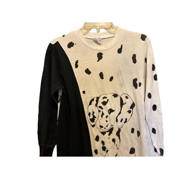 St. EVE Long Cotton White Black Long Dress Dalmatian Dog Size Med - Picture 2 of 5